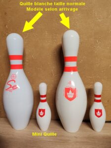 Quilles blanches (taille normale) avec les minis quilles