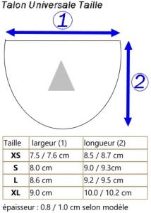 Liste des Tailles Talon Universale