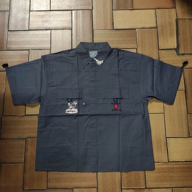 Chemise en coton Motif Loup Gris (Medium)