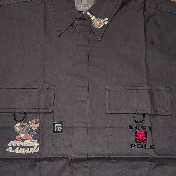 Chemise en coton Motif Loup Gris (Medium)