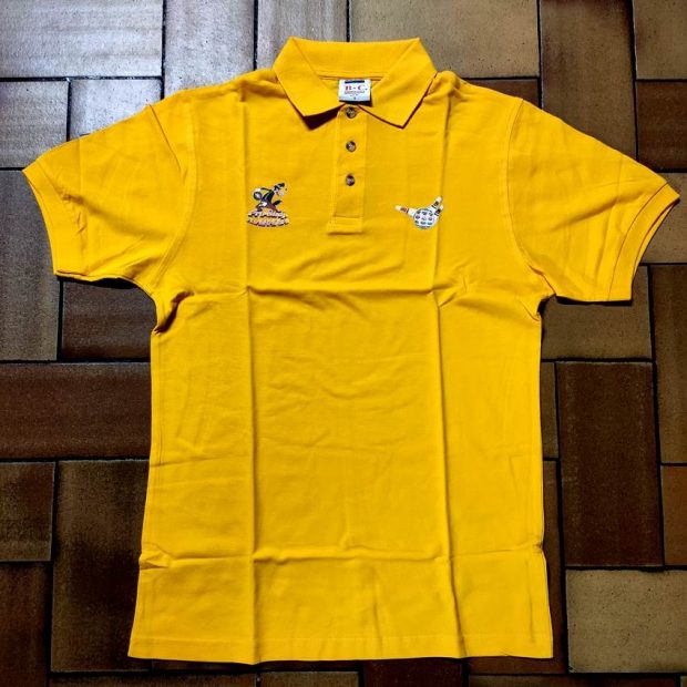 Polo-ProShop-Jaune-dessin-loup Polo Motif Loup Jaune Orange (Small)