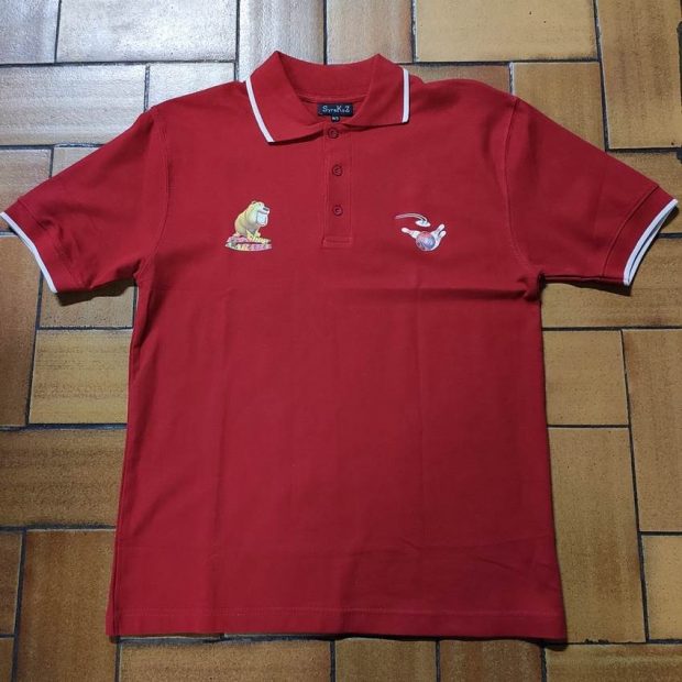 Polo-ProShop-Rouge-col-Blanc-dessin-chien Polo Motif Chien Rouge (Medium)