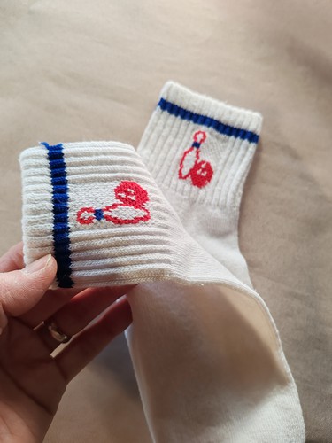 Chaussettes courtes femme (bordure bleu)