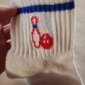 Chaussettes courtes femme (bordure bleu)