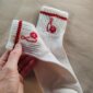 Chaussettes courtes femme (bordure rouge)