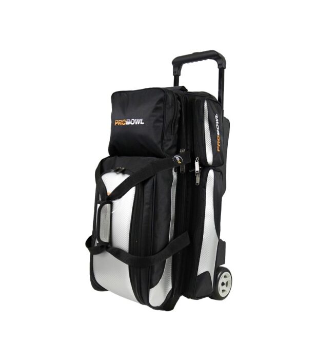 Sac 3 Boules Roulettes Deluxe ProBowl Argent/Noir