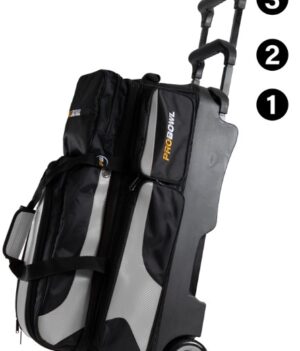 Sac 3 Boules Roulettes Deluxe ProBowl Argent/Noir