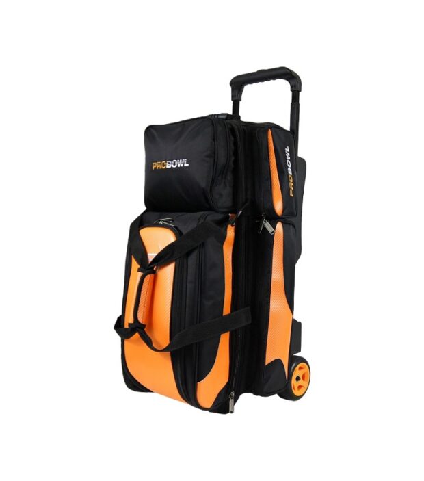 Sac 3-boules Roulettes ProBowl Orange/Noir Sac 3 Boules Roulettes Deluxe ProBowl Orange/Noir