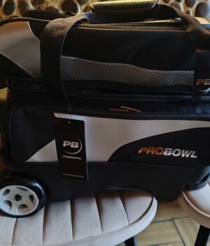 Sac 2 Boules Roulettes Deluxe ProBowl Argent/Noir
