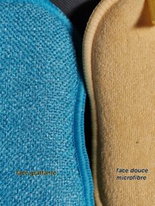 Pad éponge microfibre double face (les deux faces agrandies)